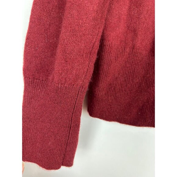 J Crew Womens 100% Cashmere Classic-fit Crewneck Sweater Burgundy Size Large - Picture 7 of 7